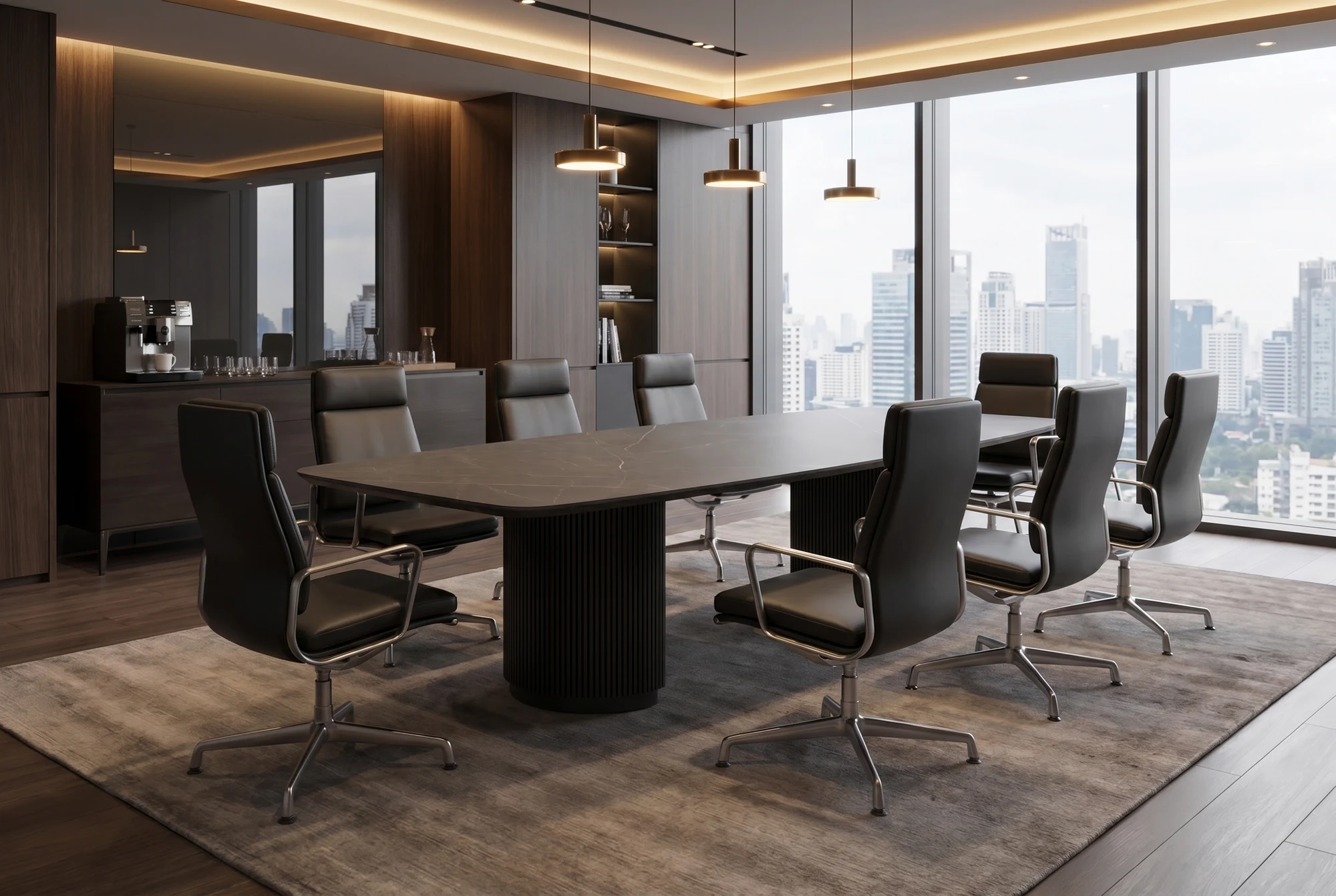 Amani Grey bespoke table in a styled room