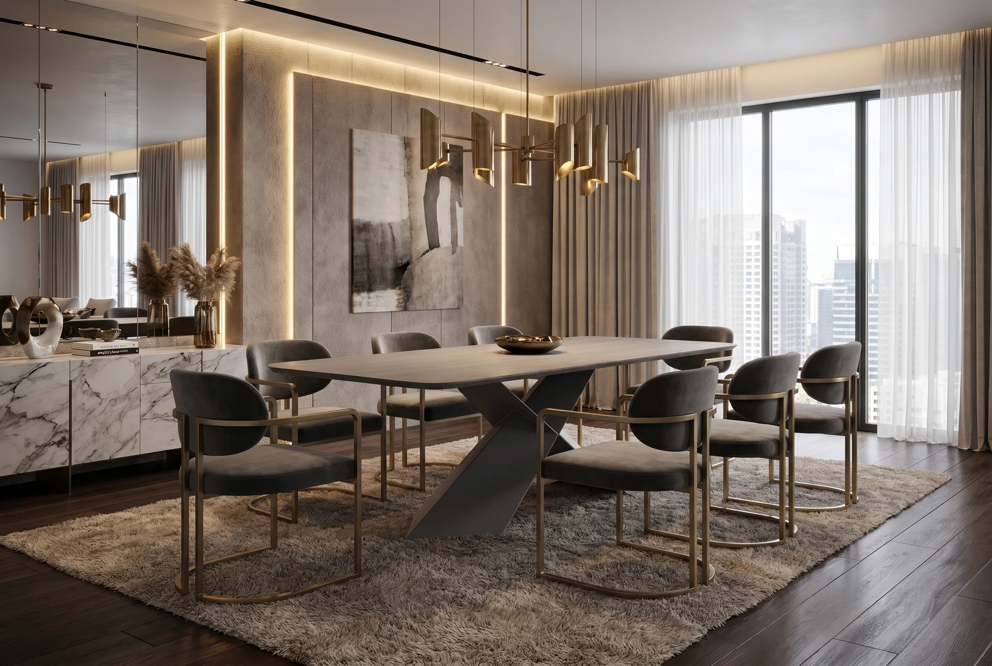 Roman bespoke table in a styled room