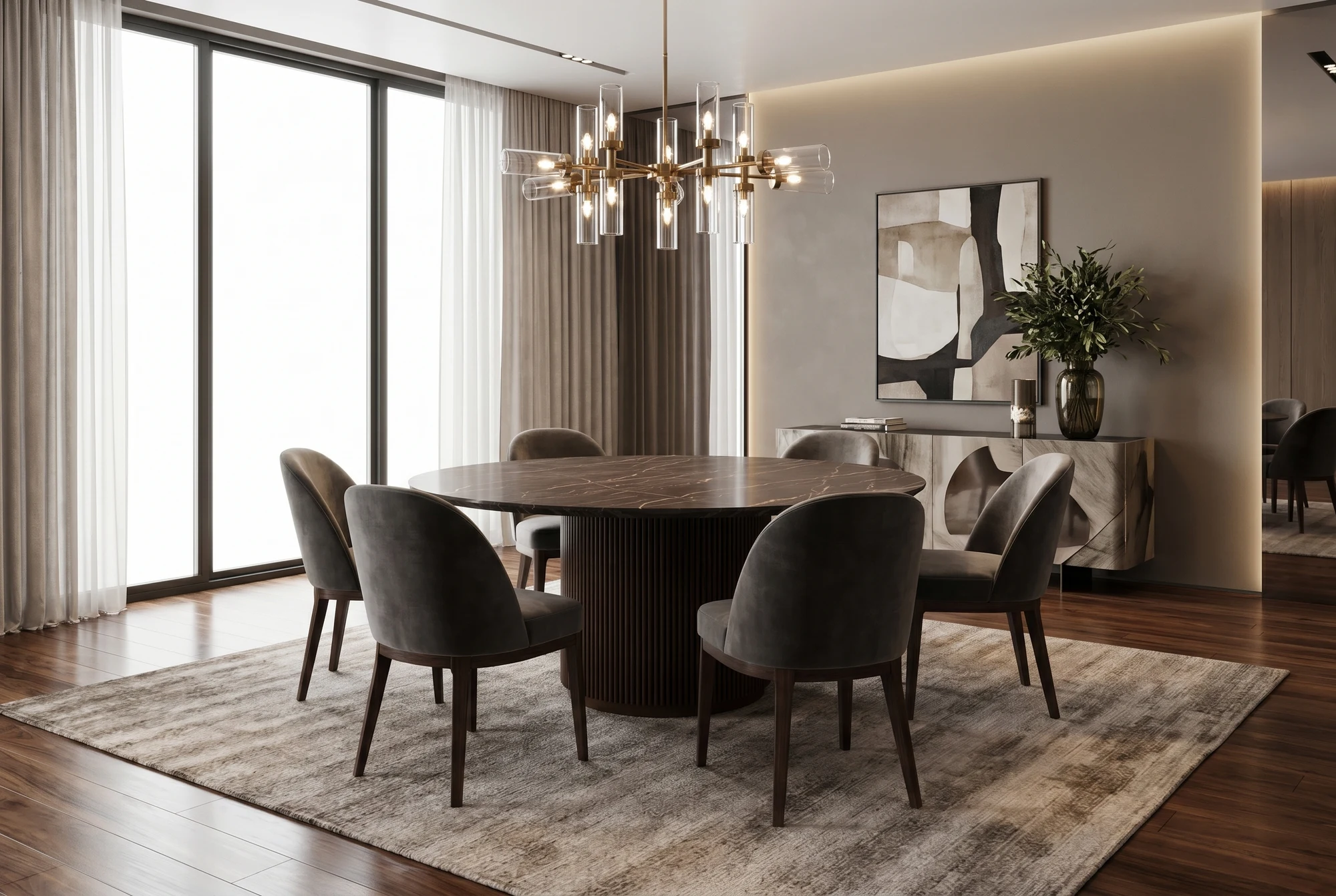 Sienna Bronze bespoke table in a styled room